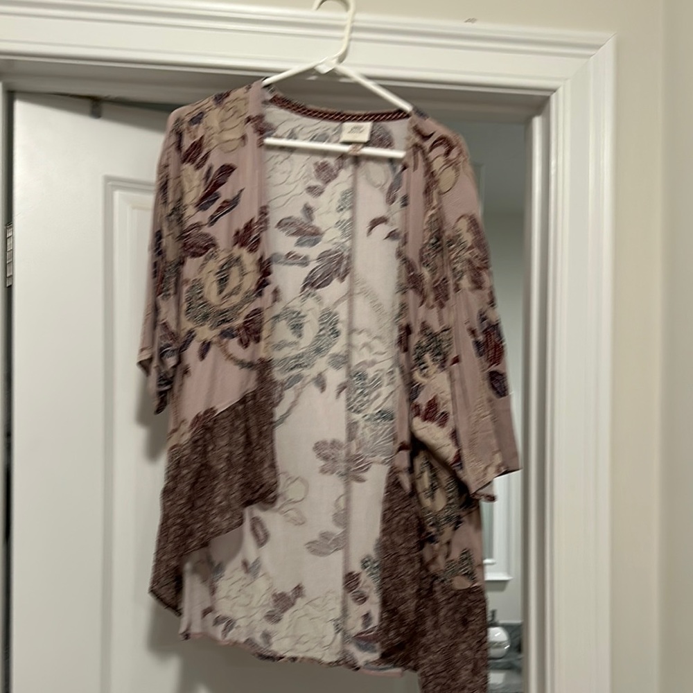 Knox Rose Floral Kimono Wrap - Purple and Cream
